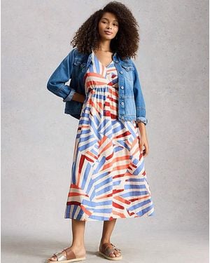 White Stuff Lucy Linen Midi - Blue