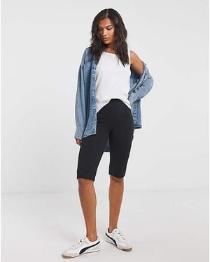 Simply Be Knee Length Cotton Cycling Short - Blue