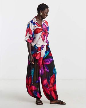JD Williams Viscose Crinkle Balloon Trouser - Red