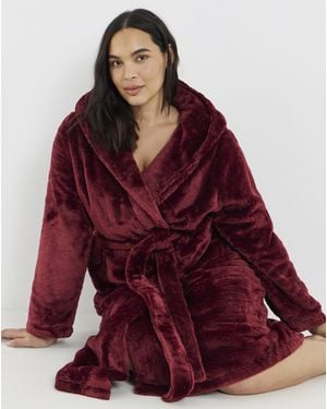 Figleaves Luxe Plush Robe - Red