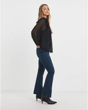 Simply Be Super Stretch Denim Flared Jeans - Blue