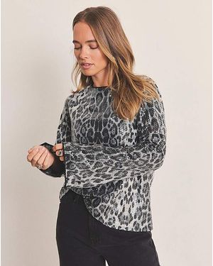 Simply Be Simply Leopard Printed Sequin Blouse - Grey