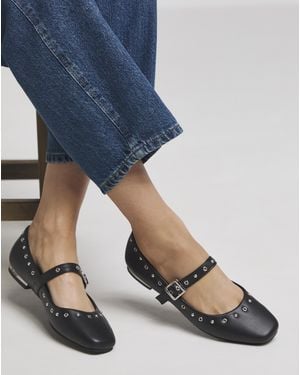 Simply Be Embellished Mary Jane Shoes Ex Wide Fit - Blue