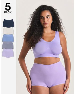 Pretty Secrets 5 Pack Comfort Shorts - Purple