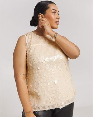 Joanna Hope Sequin Shell Top - Natural