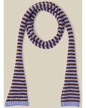 Monsoon Sage Stripe Skinny Scarf - Blue