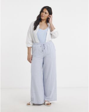 Simply Be Wide Leg Trouser - Blue