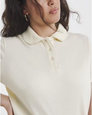 Simply Be Picot Polo Top - Natural