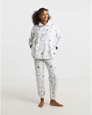 Pretty Secrets 1/4 Zip Fleece Twosie - Grey