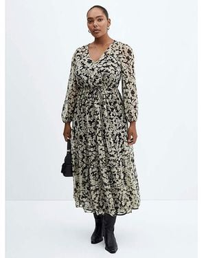 Mango Floral Print Midi Dress - White
