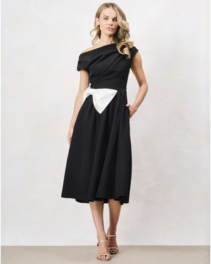 Hope & Ivy The Natalie Bow Dress - Black