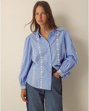 Monsoon Felicity Embroidered Shirt - Blue