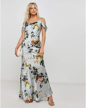 Hope & Ivy Floral Satin Dress - White