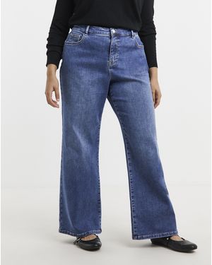Simply Be Fleece Lined Cosy Wide Leg Jean - Blue