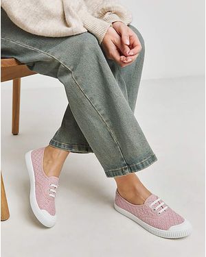 Simply Be Lace Up Plimsole Wide Fit - Grey