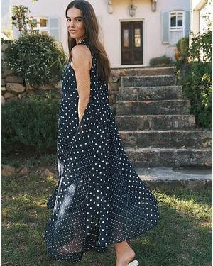 Monsoon Yaz Polka Dot Midi Dress - Blue