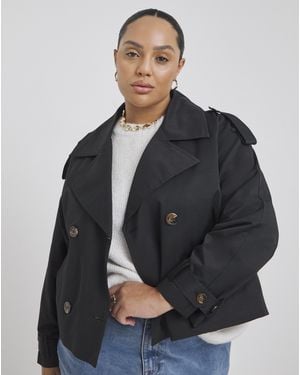 Simply Be Cropped Trench - Blue