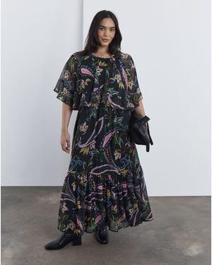 Simply Be Paisley Cape Detail Maxi Dress - Multicolour