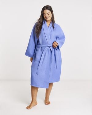 Pretty Secrets Waffle Dressing Gown - Blue