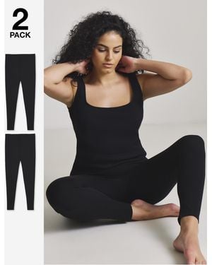 Pretty Secrets 2 Pack Thermal Leggings - Black
