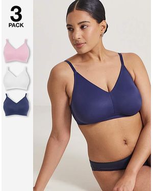 Pretty Secrets 3 Pack Claire Micro Nw Full Cup Bras - Blue