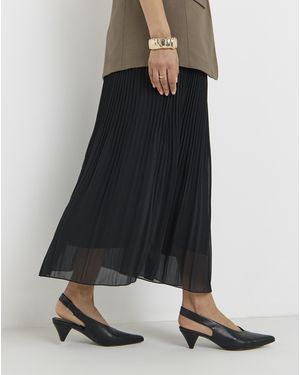 Heavenly Soles Slingback Pointed Toe Heels Wide - Black