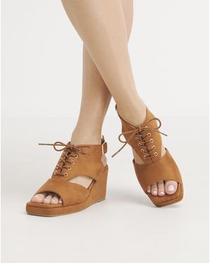 Simply Be Shoe Boot Wedge Sandal Wide - Black