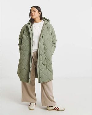 Simply Be Sage Quilted Hybrid Jacket/ Gilet - Green