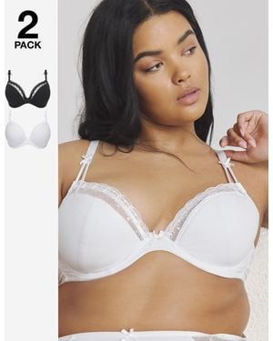 Pretty Secrets 2 Pack Rachel Everyday Plunge Bras - White
