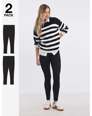 Simply Be 2 Pack Jersey Full Length Legging - White