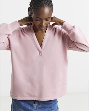 Simply Be V Neck Hoodie - Pink
