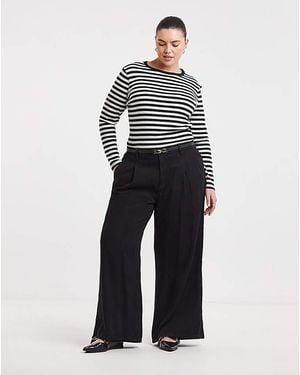 Simply Be Draped Wide Leg Jeans - Blue