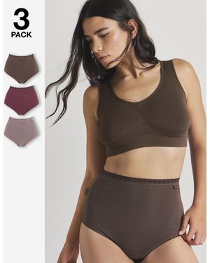 Slimma 3 Pack Full Briefs - Brown