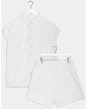 Simply Be Mix And Match Towelling Beach Co-Ord - White