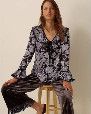Monsoon Claudia Floral Devor Top - Brown