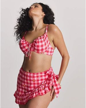 Simply Be Skirted Bikini Brief - Red