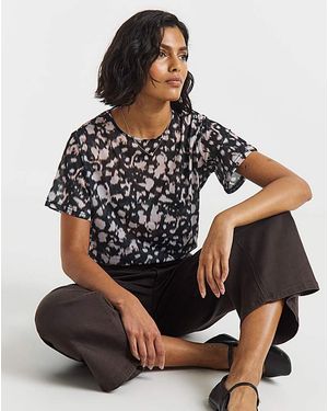 Simply Be Mesh Relaxed Fit T-Shirt - Black