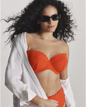 MAGISCULPT Scallop Bandeau Bikini Top - Red