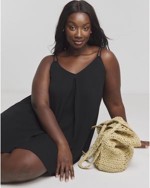 Beach To Beach Strappy Mini Beach Dress - Black