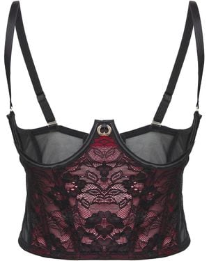 Simply Be Cupless Underwire Lace Longline Bra - Black