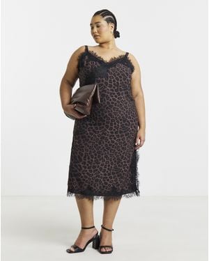 Simply Be Lace Trim Asymetric Dress - Black