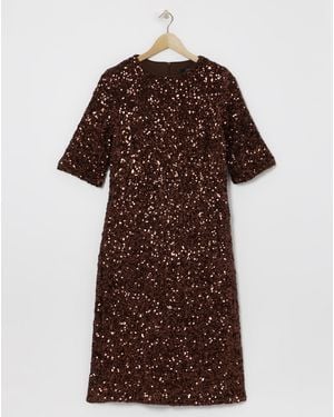 Joanna Hope Sequin T-Shirt Dress - Brown