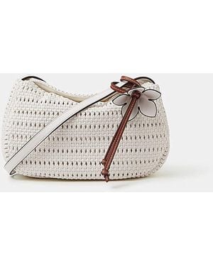 Accessorize Woven Crossbody Bag - Grey