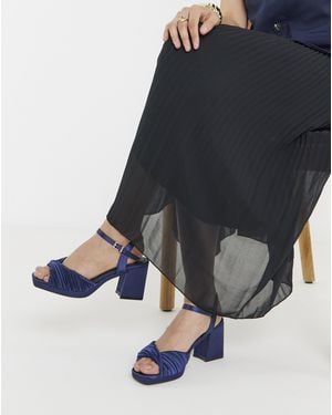 JD Williams Pleated Two Part Platform Heels Wide - Blue