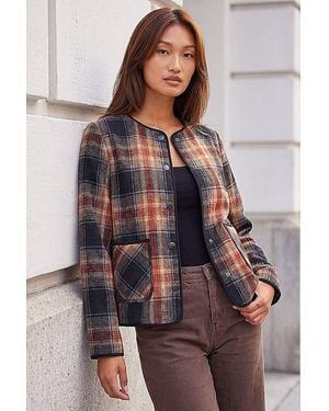 Roman Roman Check Buttoned Throw On Jacket - Brown