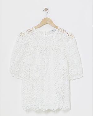 Joanna Hope Crochet Blouse - Natural