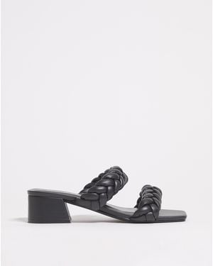 Simply Be Plaited Low Heeled Sandals Ex Wide - White