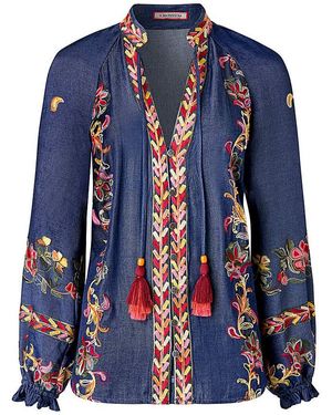 Joe Browns Jb Festival Fun Embroidered Top - Blue