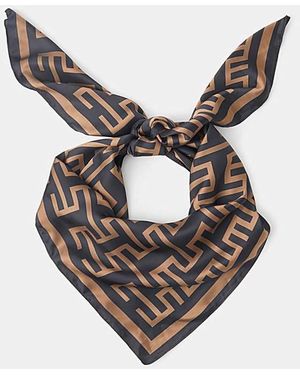 Accessorize Geometric Print Satin Scarf - Metallic