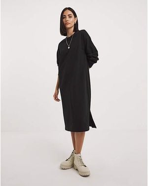 Simply Be Midi Sweatshirt Dress - Natural